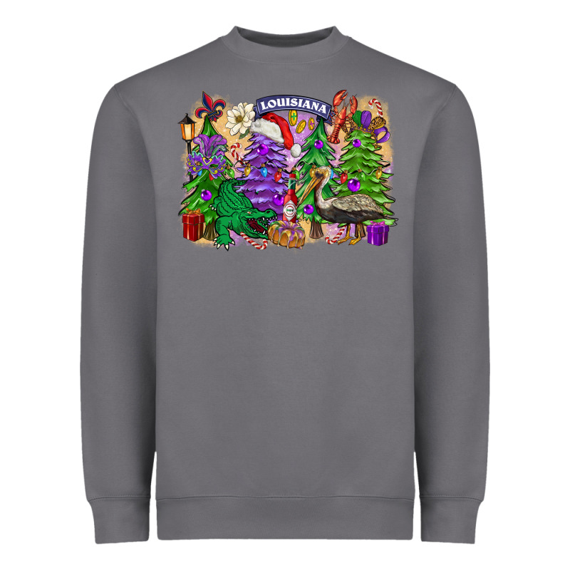 Christmas Louisiana Mardi Gras Trees Heavyweight Sweatshirt by FaDigitalArtStudio | Teevron