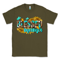 Army Green Blessed Mama Classic Tee - texasbilliewilder