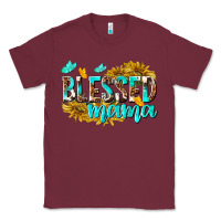 Burgundy Blessed Mama Classic Tee - texasbilliewilder