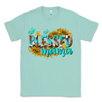 Seafoam Blessed Mama Classic Tee - texasbilliewilder