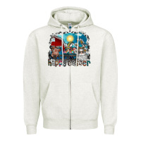 Oatmeal Heather Happy Easter Zipper Hoodie - CowhideDigitalArt