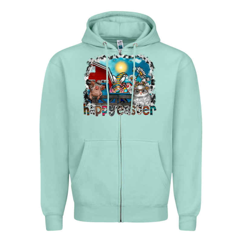 Happy Easter Zipper Hoodie by CowhideDigitalArt | Teevron