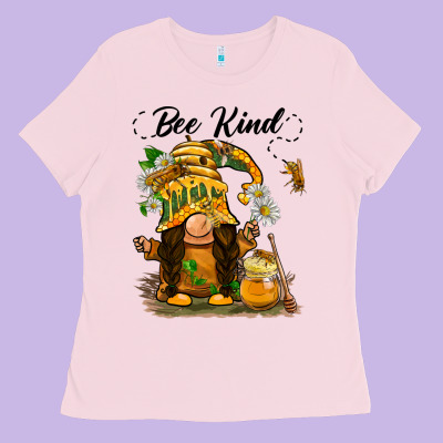 Bee Kind Gnome Ladies Tee Designed By Barkaloodesign