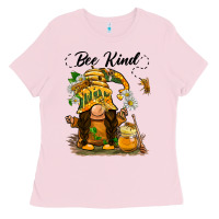 Bubblegum Pink bee kind gnome Ladies Tee - BarkalooDesign
