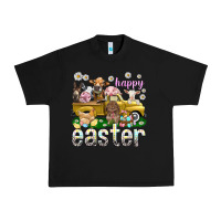 Black Happy Easter truck with farm animals Easter Day Urban Heavy Tee - HowdyJamesFarm