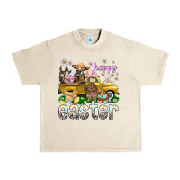 Sandshell Happy Easter truck with farm animals Easter Day Urban Heavy Tee - HowdyJamesFarm