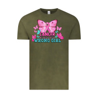 Vintage Olive Cancer picked the wrong girl Cancer Awareness Vintage Tee - HowdyJamesFarm
