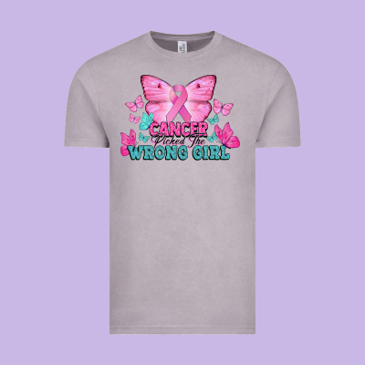 Cancer Picked The Wrong Girl Cancer Awareness Vintage Tee Designed By Howdyjamesfarm