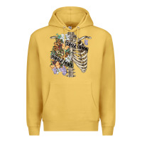 Antique Gold inhale peace exhale chaos chest Premium Hoodie - FaDigitalArtStudio