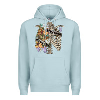 Blue Mist inhale peace exhale chaos chest Premium Hoodie - FaDigitalArtStudio