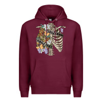 Burgundy inhale peace exhale chaos chest Premium Hoodie - FaDigitalArtStudio