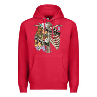 Cardinal inhale peace exhale chaos chest Premium Hoodie - FaDigitalArtStudio