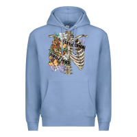 Colony Blue inhale peace exhale chaos chest Premium Hoodie - FaDigitalArtStudio