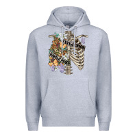 Heather Grey inhale peace exhale chaos chest Premium Hoodie - FaDigitalArtStudio