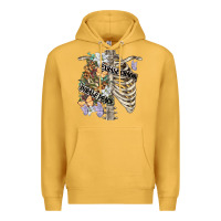 Mustard inhale peace exhale chaos chest Premium Hoodie - FaDigitalArtStudio