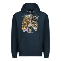 Navy inhale peace exhale chaos chest Premium Hoodie - FaDigitalArtStudio
