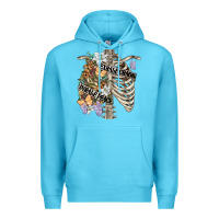 Ocean Blue inhale peace exhale chaos chest Premium Hoodie - FaDigitalArtStudio