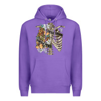 Purple inhale peace exhale chaos chest Premium Hoodie - FaDigitalArtStudio