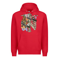 Red inhale peace exhale chaos chest Premium Hoodie - FaDigitalArtStudio