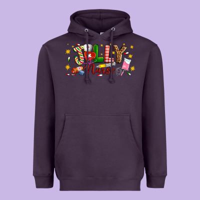 Christmas Jolly Nurse Heavyweight Hoodie Designed By Artiststas