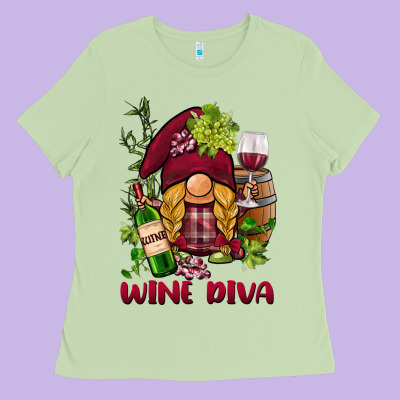 Vine Diva  Gnome Ladies Tee Designed By Barkaloodesign
