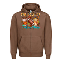 Chestnut Falling Leaves Football Please Zipper Hoodie - CowhideDigitalArt