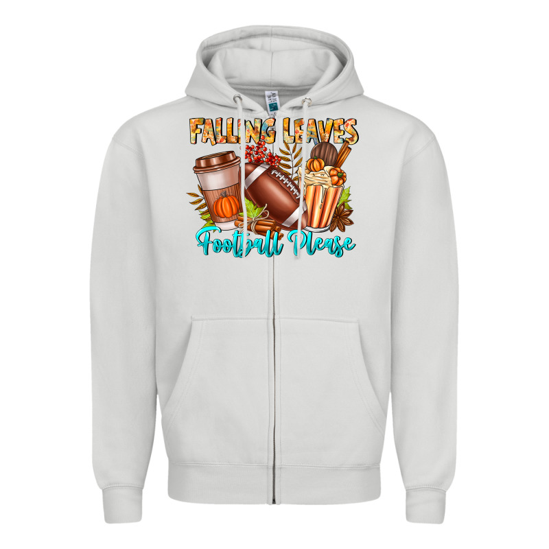 Falling Leaves Football Please Zipper Hoodie by CowhideDigitalArt | Teevron