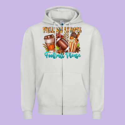Falling Leaves Football Please Zipper Hoodie Designed By Cowhidedigitalart