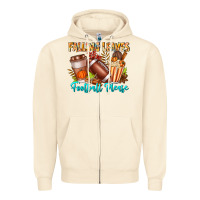 Sandshell Falling Leaves Football Please Zipper Hoodie - CowhideDigitalArt