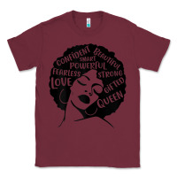 Burgundy Womens Strong Black Woman Afro Message Classic Tee - lanVoArt