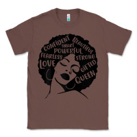 Chestnut Womens Strong Black Woman Afro Message Classic Tee - lanVoArt