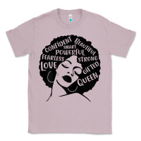 Lilac Womens Strong Black Woman Afro Message Classic Tee - lanVoArt