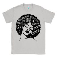 Moon Dust Womens Strong Black Woman Afro Message Classic Tee - lanVoArt