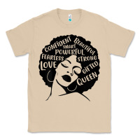 Mushroom Womens Strong Black Woman Afro Message Classic Tee - lanVoArt