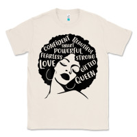 Womens Strong Black Woman Afro Message Classic Tee | Teevron