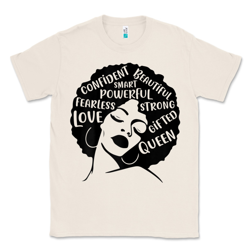 Womens Strong Black Woman Afro Message Classic Tee by lanVoArt | Teevron