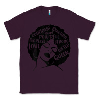 Plum Womens Strong Black Woman Afro Message Classic Tee - lanVoArt