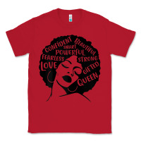 Red Womens Strong Black Woman Afro Message Classic Tee - lanVoArt