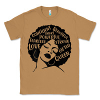 Toasted Coconut Womens Strong Black Woman Afro Message Classic Tee - lanVoArt