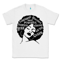 White Womens Strong Black Woman Afro Message Classic Tee - lanVoArt