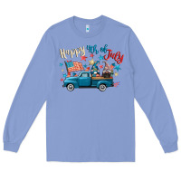 Colony Blue happy 4th of july gnome truck Long Sleeve Tee - CowGirlArtShop