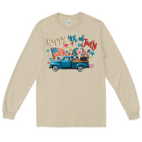 Mushroom happy 4th of july gnome truck Long Sleeve Tee - CowGirlArtShop