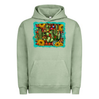 Pigment Oil Green cactus christmas Urban Hoodie - BarkalooDesign