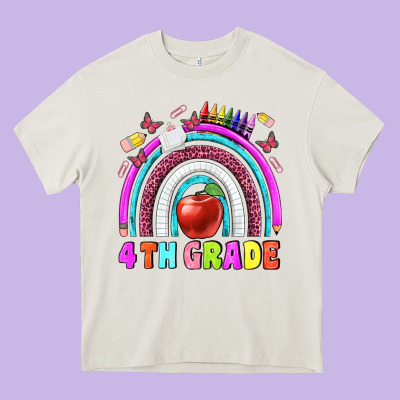 4 Th  Grade Heavy Core Tee Designed By Bundleandbundleshop