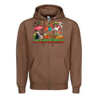 Chestnut happy hallothanksmas flamingo Zipper Hoodie - CowhideDigitalArt