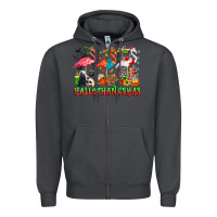 Smoke happy hallothanksmas flamingo Zipper Hoodie - CowhideDigitalArt
