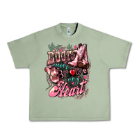 Oil Green Boots never broke my heart Urban Heavy Tee - HowdyJamesFarm