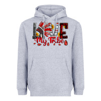 Heather Grey red black grey white love my tribe indian headdres Heavyweight Hoodie - Artiststas