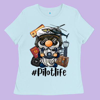 Pilot Life Gnome Ladies Tee Designed By Barkaloodesign