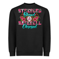 Black stressed blessed & baseball obsessed Heavyweight Sweatshirt - BundleAndBundleShop